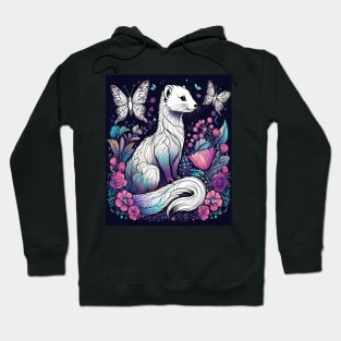 Ferret In Cottage Core and Filigree Style Art Hoodie